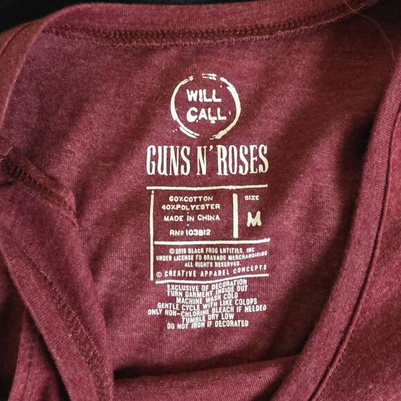 Guns N’ Roses Graphic Tank Top Maroon M - Picture 4 of 5